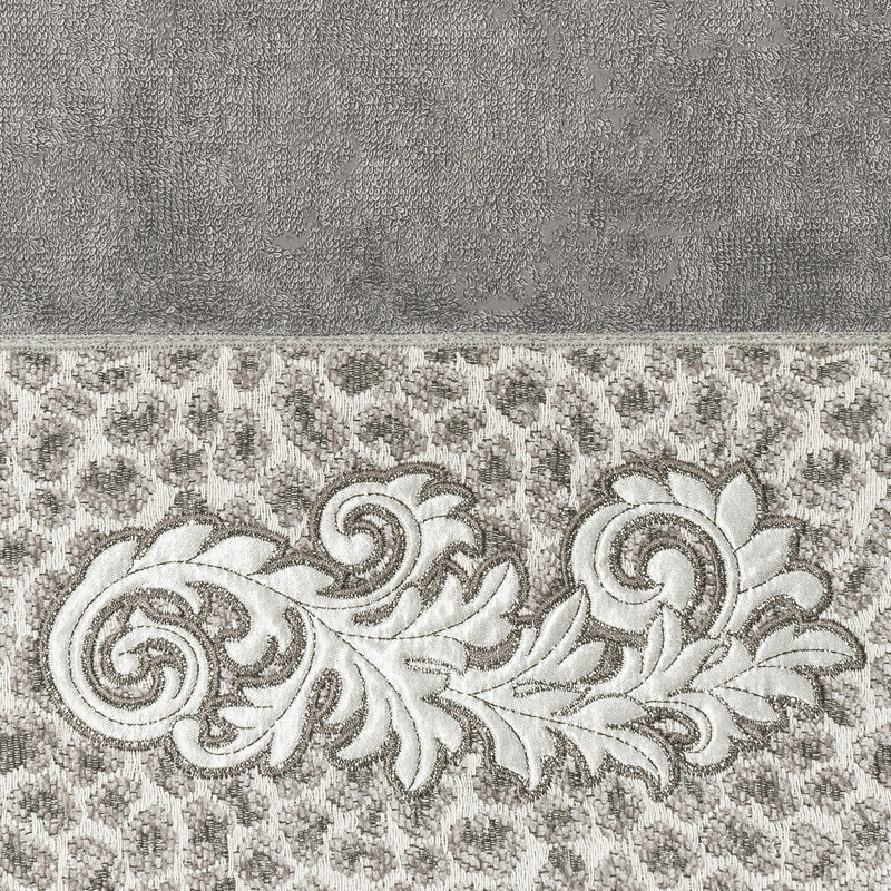Ensemble de serviettes de bain en coton turc 2 pièces April, Gris foncé