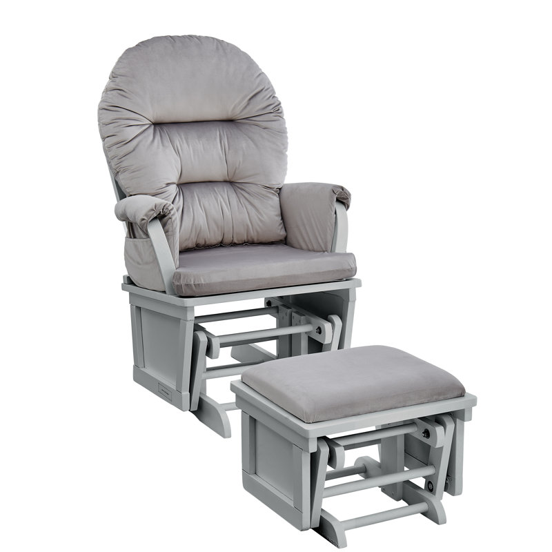 Madison Glider with Ottoman, Light Gray, Gray