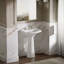 Lavabo de salle de bain piédestal en porcelaine vitreuse avec trop-plein Cimarron®-19195631-10940900