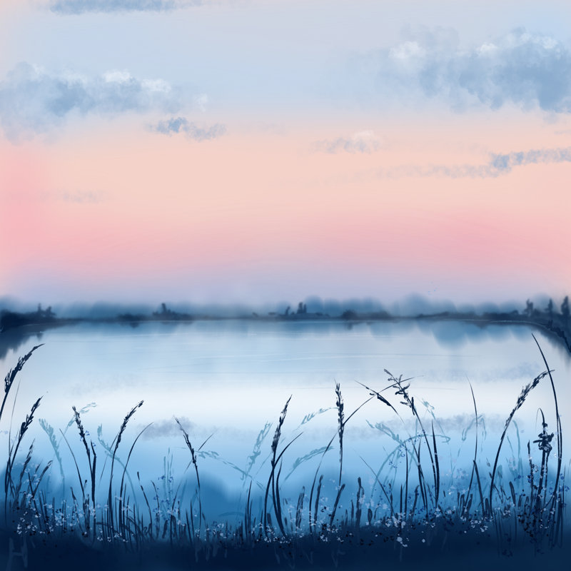 Lake Landscape - Wrapped Canvas Print, 91cm H x 91cm W x 3.8cm D