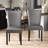 Wexford Collection Set of 2 Mid-Century Modern Parsons Dining Chairs, Upholstered Faux Leather Dining Chairs with Solid Wood Legs, High Back Side Chairs for Dining Room, Kitchen or Breakfast Nook, Gray-1185341573