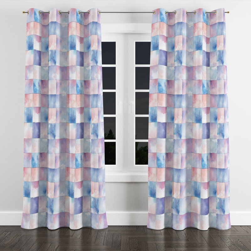 French Country Curtains for bedroom - Transitional Bolanger Grommet Curtain - 1 Panel, Gold Grommets, 52" W x 108" L