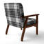 Fauteuil d'appoint rembourré à motif tartan vert et orange Fetullah-384490241-384490490