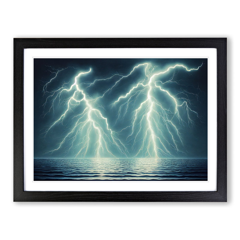 Lightning View, 46cm H x 64cm W x 2cm D, Black