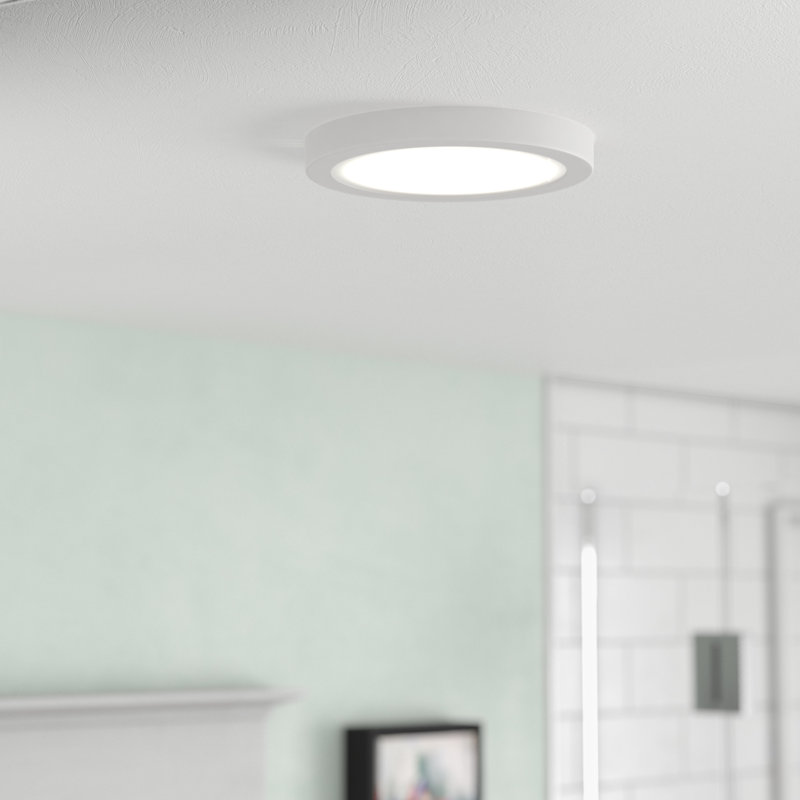 Plafonnier encastré à 1 lumière DEL Leitner - Conception minimaliste moderne, éclairage sans clignotement, profil bas, parfait pour les appartements, les lofts et les petits espaces