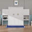 Grand lit mural avec coiffeuse et rangement-280187863
