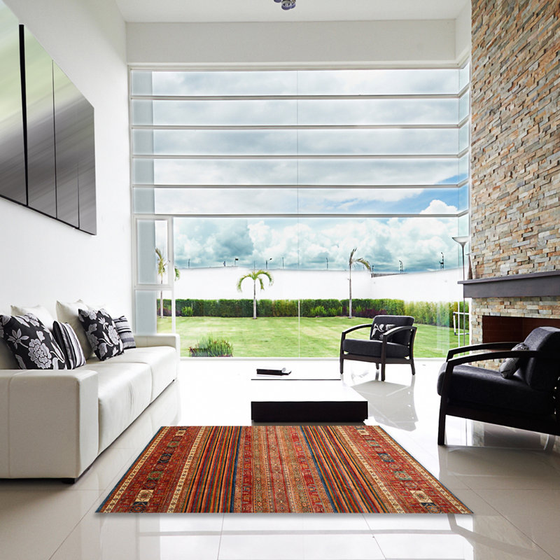 Tapis rouge à motif sud-ouest, Carré 7 pi