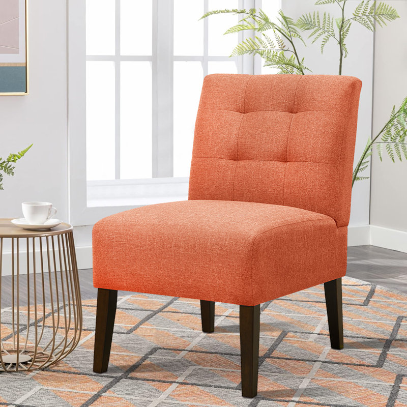 Upholstered Accent Chair, Orange 