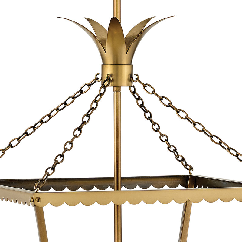 Luminaire suspendu de style lanterne à 4 lumières Gazala, Laiton héritage