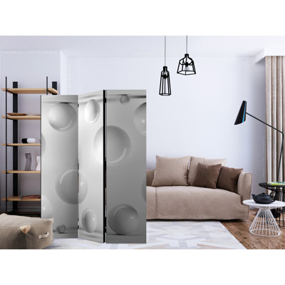 Ginae 135cm W x 172cm H 3 - Panel Solid Wood Folding Room Divider