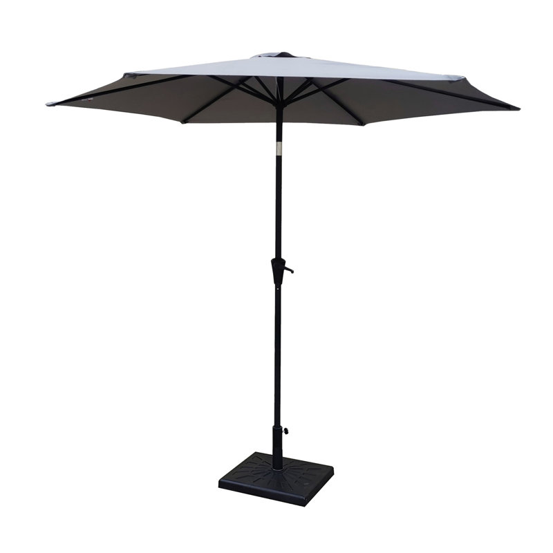 Parasol d'extérieur résistant à la rouille avec fonctions polyvalentes et conception durable, Gris