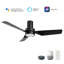 Ventilateur de plafond intelligent de 44 po avec télécommande Porter, ensemble d'éclairage inclus, fonctionne avec l'assistant Google et Amazon Alexa, raccourci Siri.-44929934-44929932