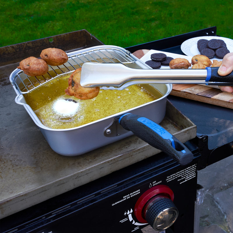 Silver Carbon Steel Non-Stick Fry and Sauce Pan with Rack