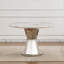 Table de salle à manger ronde en marbre de 47 po, table de cuisine moderne avec plateau en faux marbre ultrabrillant et base en acier inoxydable pour la salle à manger, cuisine (argent, blanc)-782544796
