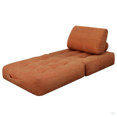 Fauteuil à billes 70,8 po en velours côtelé pour salon, chambre à coucher et dortoir