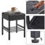 Tabouret de maquillage carré avec pieds réglables et espace de rangement, tabouret de repose-pieds, tabouret de coiffeuse à siège en polyuréthane, multi-usage comme petite table d'appoint ou repose-pieds, noir
