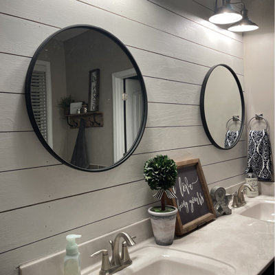 Ensemble de miroirs muraux ronds en métal 2 pièces Khal