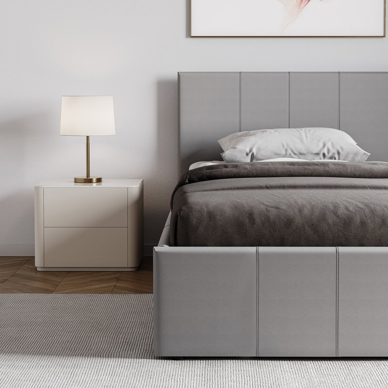 Wilna Upholstered Ottoman Bed, UKFR Certified, Single (3'), Grey