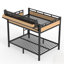 Lit superposé en métal avec tablettes de rangement, panneau perforé, ports USB et lumières DEL pour une économie d'espace et de vie moderne-2010617659-2010617658