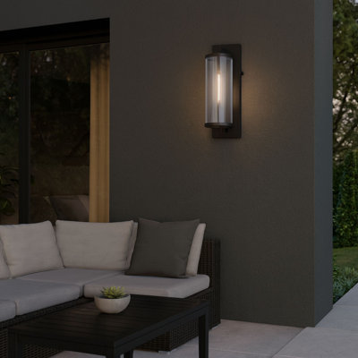 Applique murale d'extérieur 1 lumière Duluth Plug & Play de style transitionnel et moderne - 11,24 po de hauteur et 5,2 po de largeur