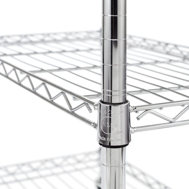Stainless Steel Kitchen Cart with Adjustable Shelves and Wheels