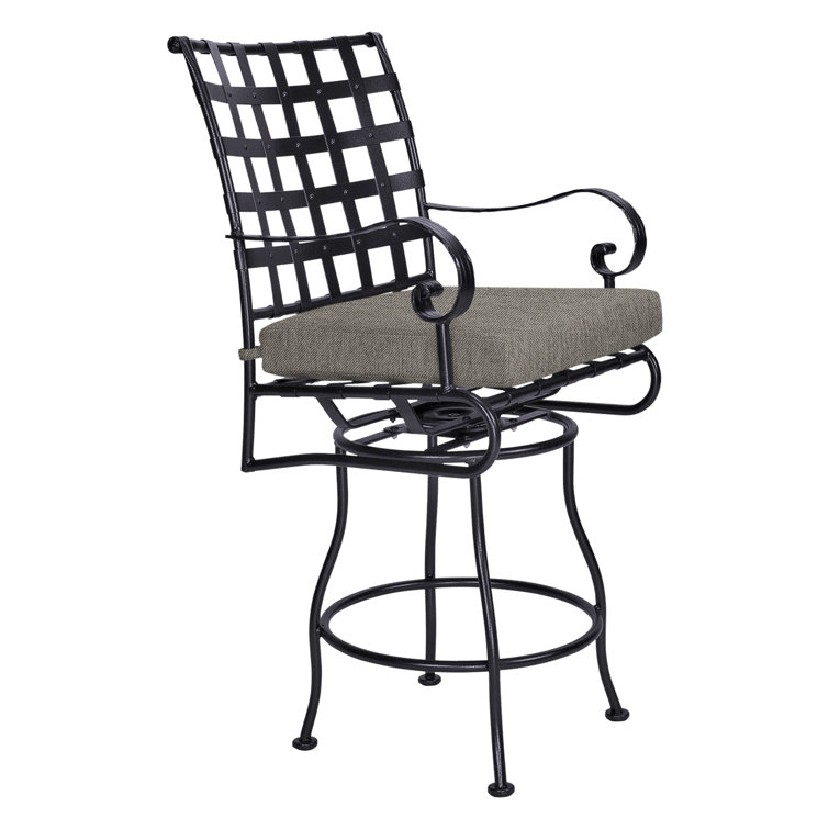 Classico-W Iron Outdoor 27.5'' Bar Stool with Cushion