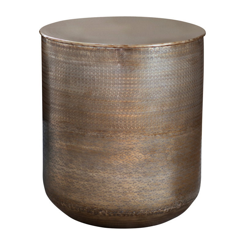 Delphine Embossed Metal Side Table