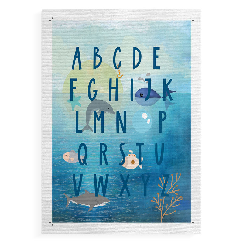 Alphabet sous-marin - Impression sur toile seulement - NON-CADRE, 60" H x 40" W