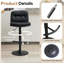 Tabouret de comptoir pivotant rembourré en similicuir avec dossier et repose-pieds, structure en acier à hauteur réglable