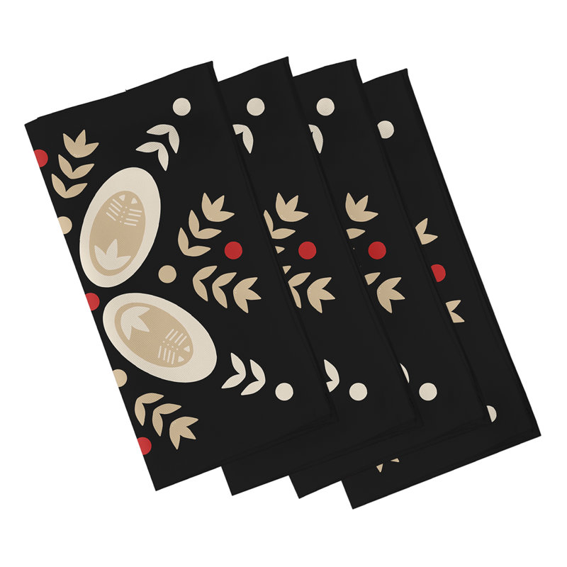 Cherrilynn Traditional Napkins, Black