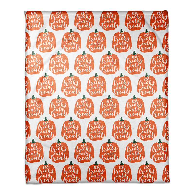 Pumpkin Pattern Coral Fleece Halloween Throw Blanket