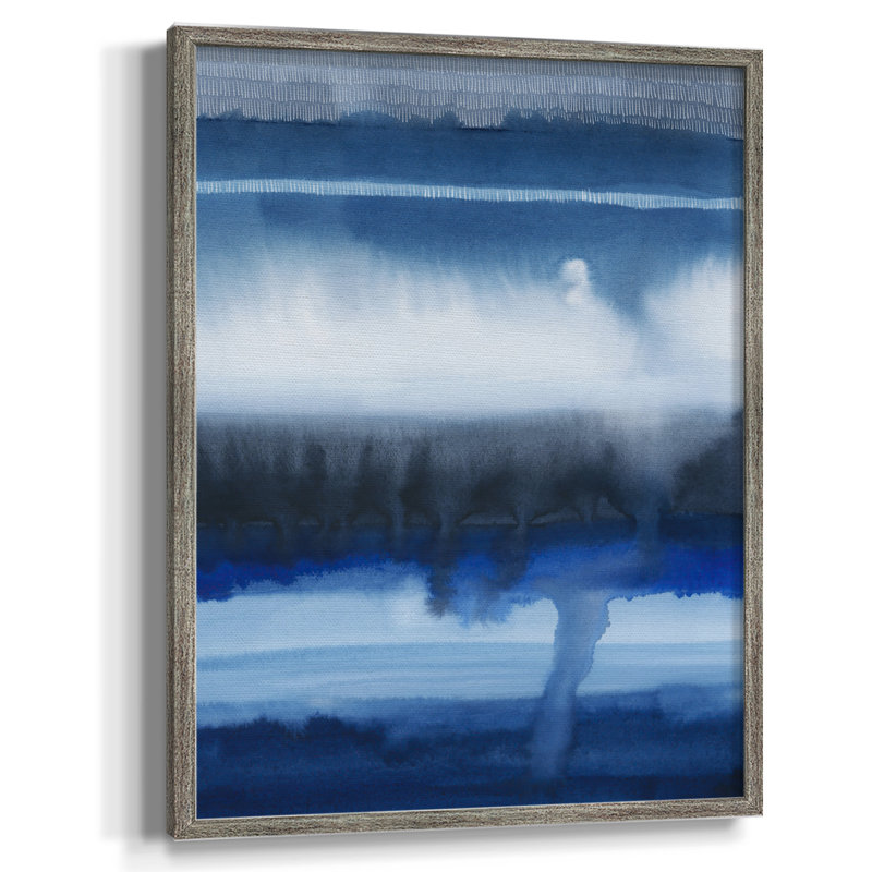 Deep Blue Shore I, reproduction encadrée - bois massif, H 15 po x l 12 po
