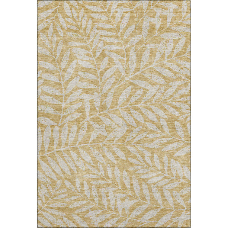 Premium Machine Washable Prisco Gold Rug