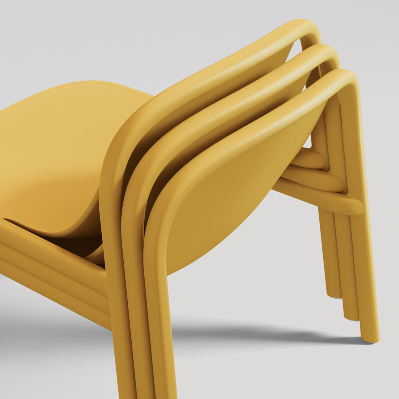 Decade Outdoor Lounge Chair, Mustard