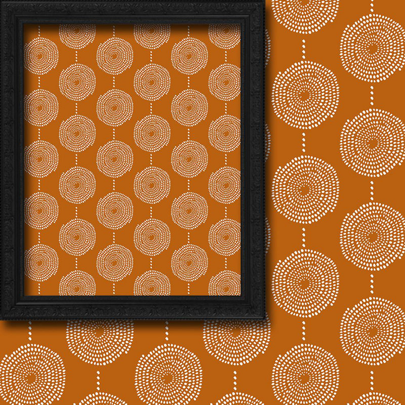 Spiral-Patterned Bohemian Single Panel Curtain, 140cm Width x 175cm Drop, Burnt Orange