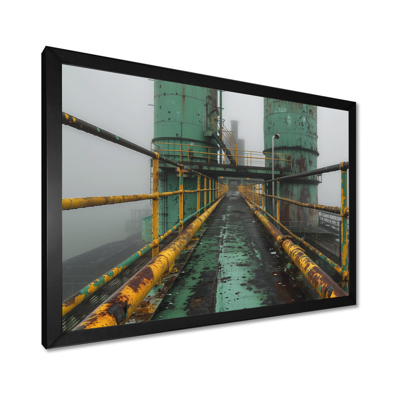 «Monocrhome», impression d'art mural gris et vert, Toile encadrée noire simple, H 16 po x l 32 po x P 1 po