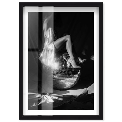 Disco Ride Shadowbox Print Fashion Art Prints by Notoriart, Black Frame, 37 x 55