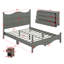  Ensemble de chambre à coucher de style rétro 4 pièces avec table de chevet et commode avec poignée en métal Anfernee-107226326