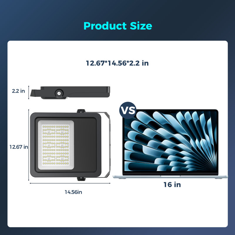 1 Pack 240W Outdoor Floodlights 36000LM Commercial Area Lighting Security Yard Lights Work Light IP65 6000K for Sports Court Street Garage Garden Plug & Play 