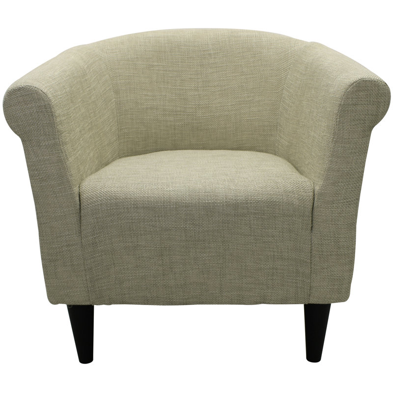 Fauteuil demi-tonneau de 31,5 po de largeur Liam, Microfibre/microsuède gris