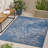 Blue Rectangle Polypropylene 7'x5'3" Rug