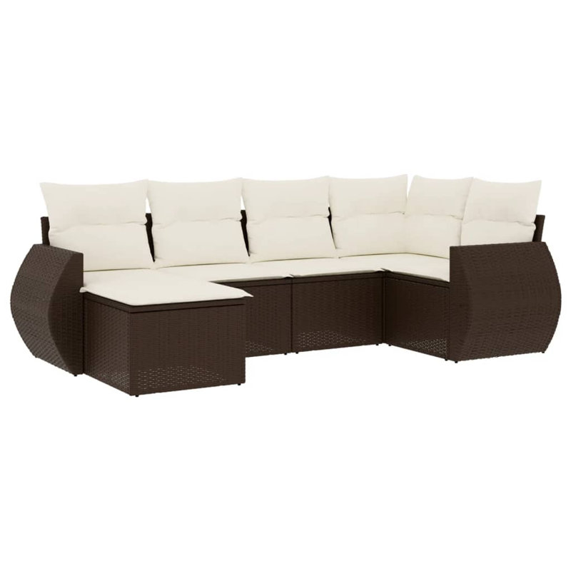 Ensemble de canapé de jardin Vidaxl brun, blanc crème