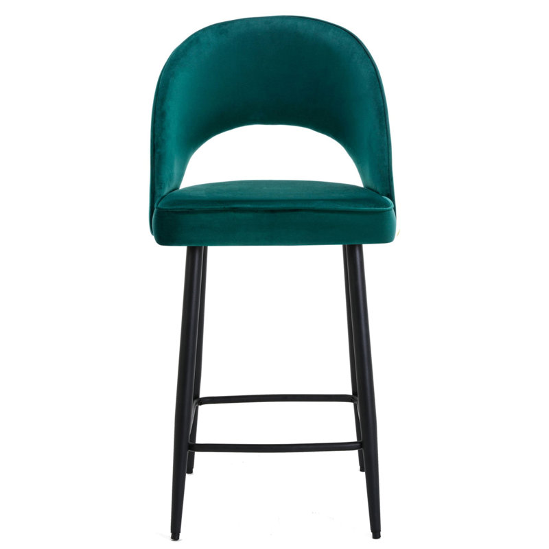 Atka Upholstered Counter Stool with Metal Frame, Sage Green