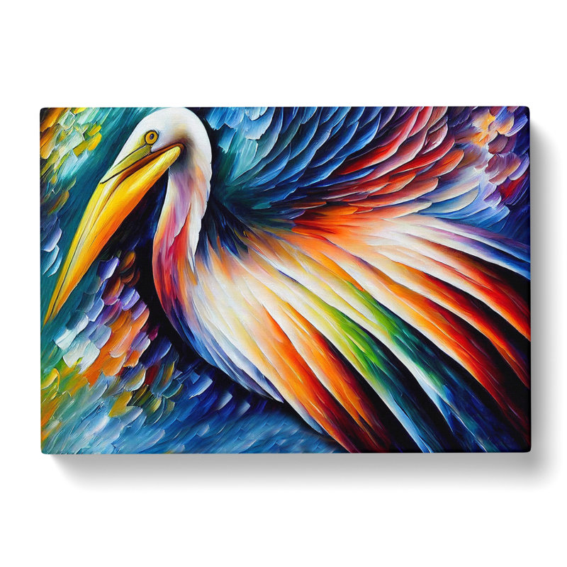 Pelican Painting Abstract - Wrapped Canvas, 35cm H x 50cm W x 3cm D