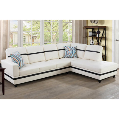 Canapé modulaire en cuir 2 pièces Bawan
