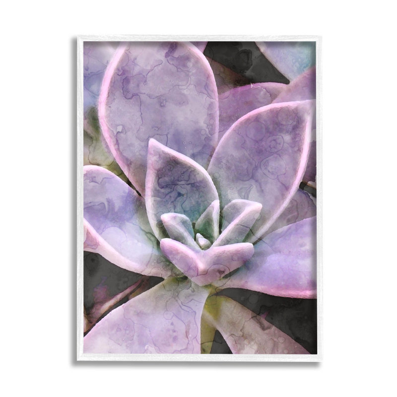 Gros plan mauve à motif de giclées par Daphne Polselli, H 14 po x l 11 po x P 1,5 po, Giclée encadrée blanc bord de mer