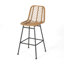 2 Outdoor Bar Stools - Modern Look, Angled Legs, , Black Iron Frame Design,