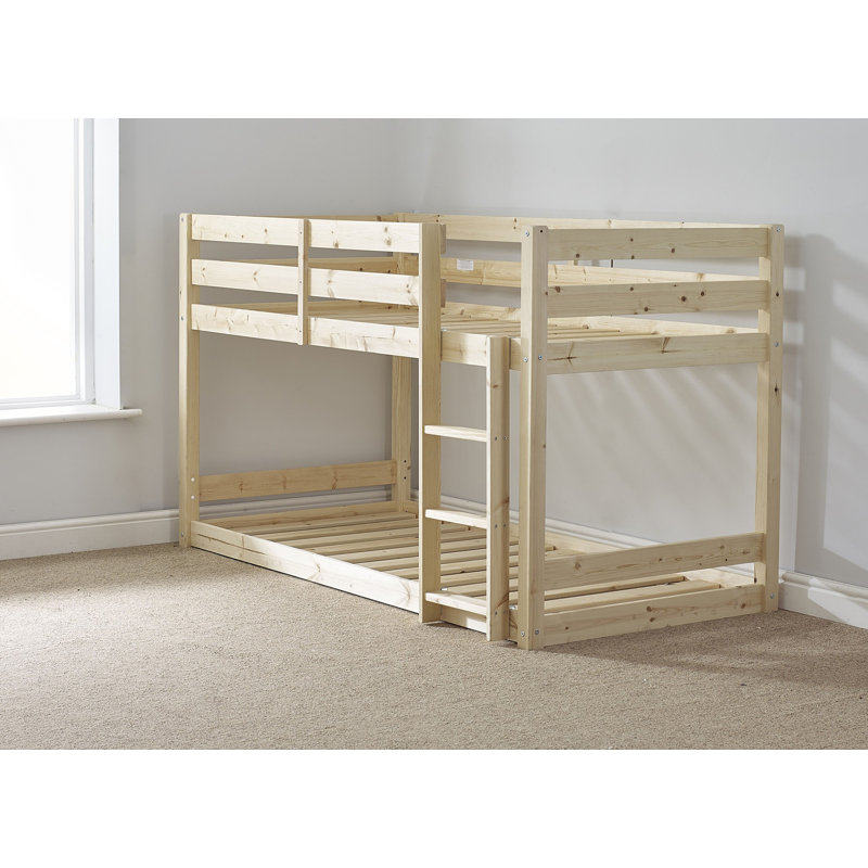 Adrianna Heavy Duty Solid Pine Low Bunk Bed, Small Double (4")