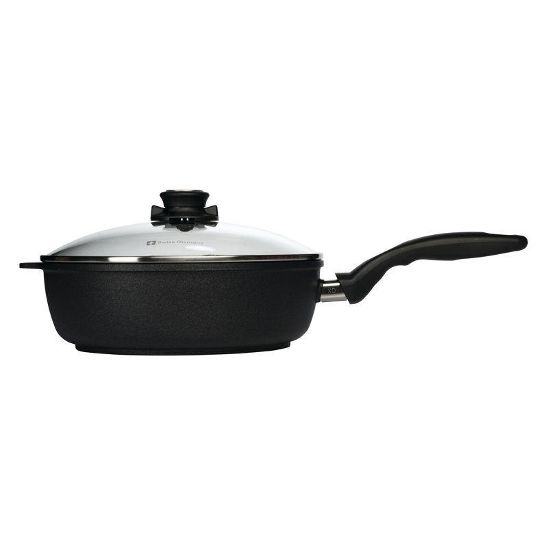 Swiss Diamond Stainless Steel Handle Saute Pan with Lid, 3.8 Quarts