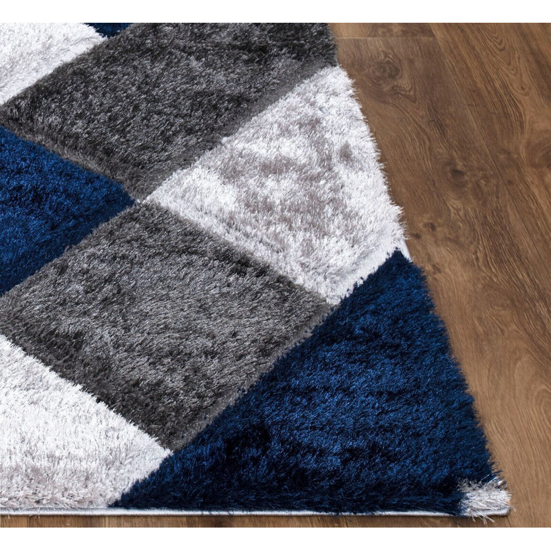 Geometric Shag Indoor / Outdoor Area Rug, Rectangle 80 x 150cm